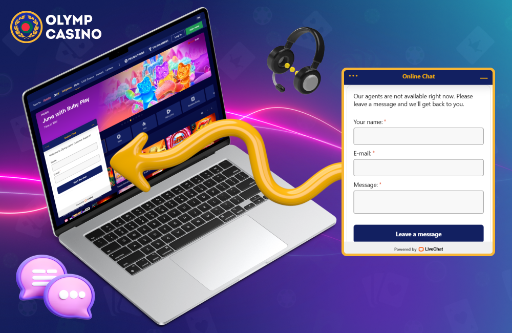 Olymp Casino Bangladesh offers players 24/7 support via live chat, email, phone and FAQ section